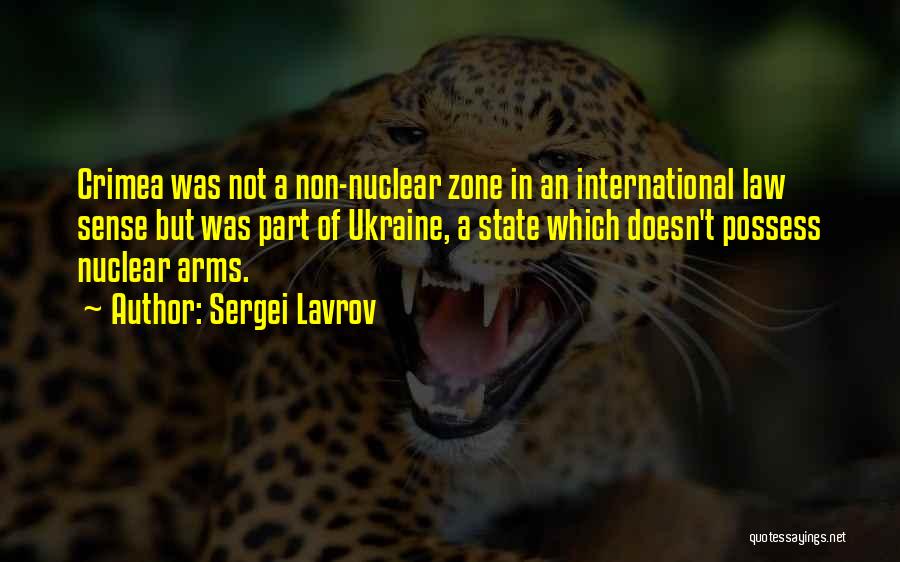 Sergei Lavrov Quotes: Crimea Was Not A Non-nuclear Zone In An International Law Sense But Was Part Of Ukraine, A State Which Doesn't