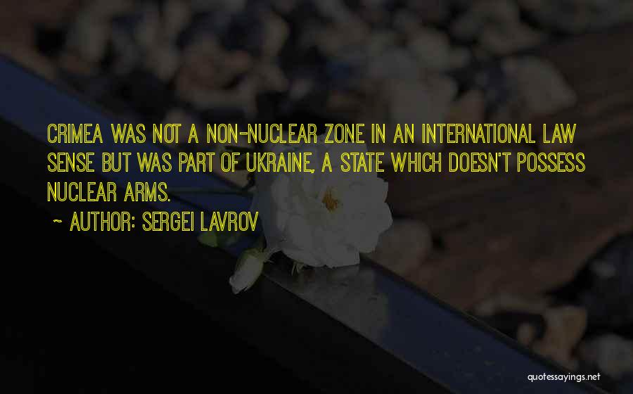 Sergei Lavrov Quotes: Crimea Was Not A Non-nuclear Zone In An International Law Sense But Was Part Of Ukraine, A State Which Doesn't