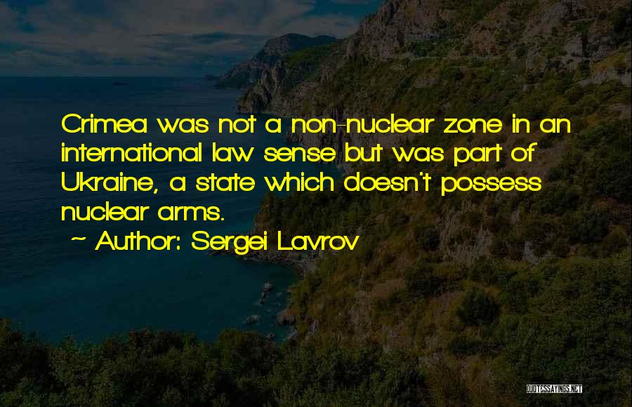 Sergei Lavrov Quotes: Crimea Was Not A Non-nuclear Zone In An International Law Sense But Was Part Of Ukraine, A State Which Doesn't