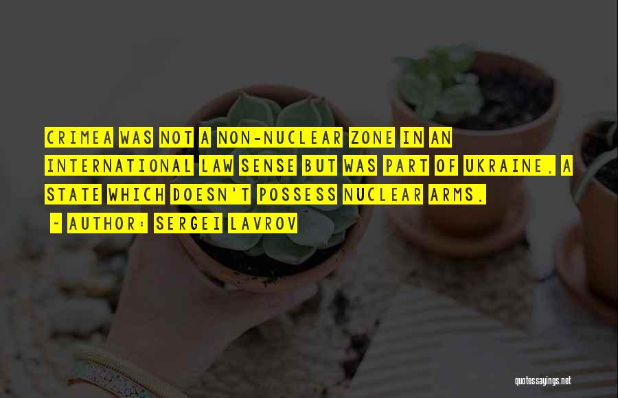 Sergei Lavrov Quotes: Crimea Was Not A Non-nuclear Zone In An International Law Sense But Was Part Of Ukraine, A State Which Doesn't