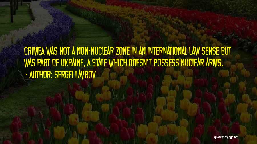 Sergei Lavrov Quotes: Crimea Was Not A Non-nuclear Zone In An International Law Sense But Was Part Of Ukraine, A State Which Doesn't