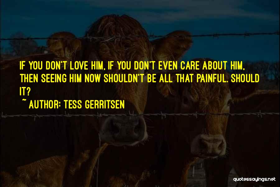 Tess Gerritsen Quotes: If You Don't Love Him, If You Don't Even Care About Him, Then Seeing Him Now Shouldn't Be All That