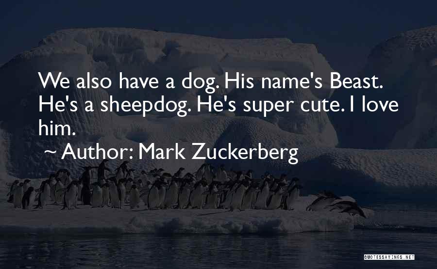 Mark Zuckerberg Quotes: We Also Have A Dog. His Name's Beast. He's A Sheepdog. He's Super Cute. I Love Him.