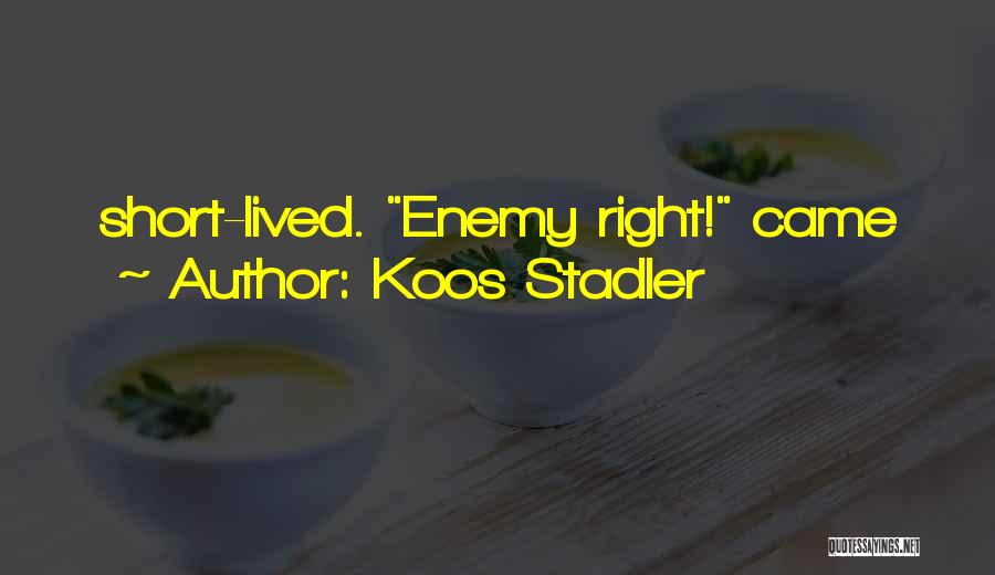 Koos Stadler Quotes: Short-lived. Enemy Right! Came