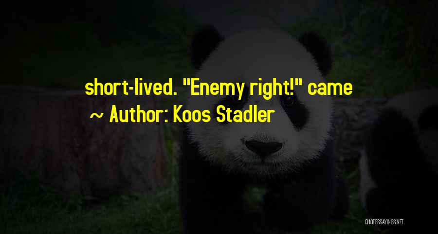 Koos Stadler Quotes: Short-lived. Enemy Right! Came