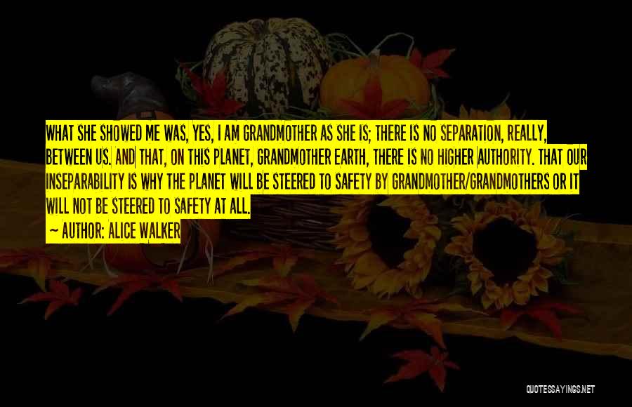 Alice Walker Quotes: What She Showed Me Was, Yes, I Am Grandmother As She Is; There Is No Separation, Really, Between Us. And