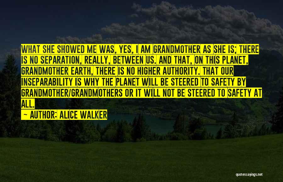 Alice Walker Quotes: What She Showed Me Was, Yes, I Am Grandmother As She Is; There Is No Separation, Really, Between Us. And