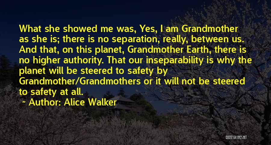 Alice Walker Quotes: What She Showed Me Was, Yes, I Am Grandmother As She Is; There Is No Separation, Really, Between Us. And