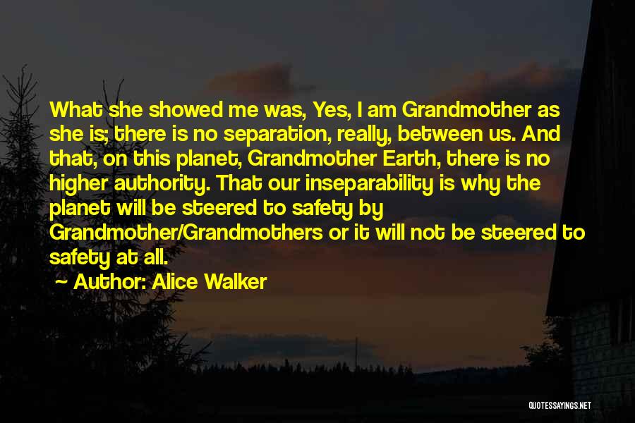 Alice Walker Quotes: What She Showed Me Was, Yes, I Am Grandmother As She Is; There Is No Separation, Really, Between Us. And