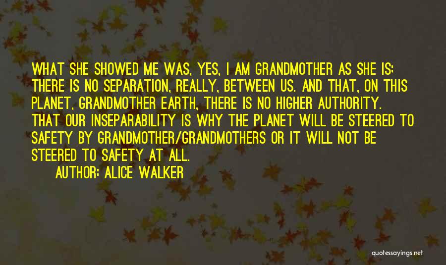 Alice Walker Quotes: What She Showed Me Was, Yes, I Am Grandmother As She Is; There Is No Separation, Really, Between Us. And