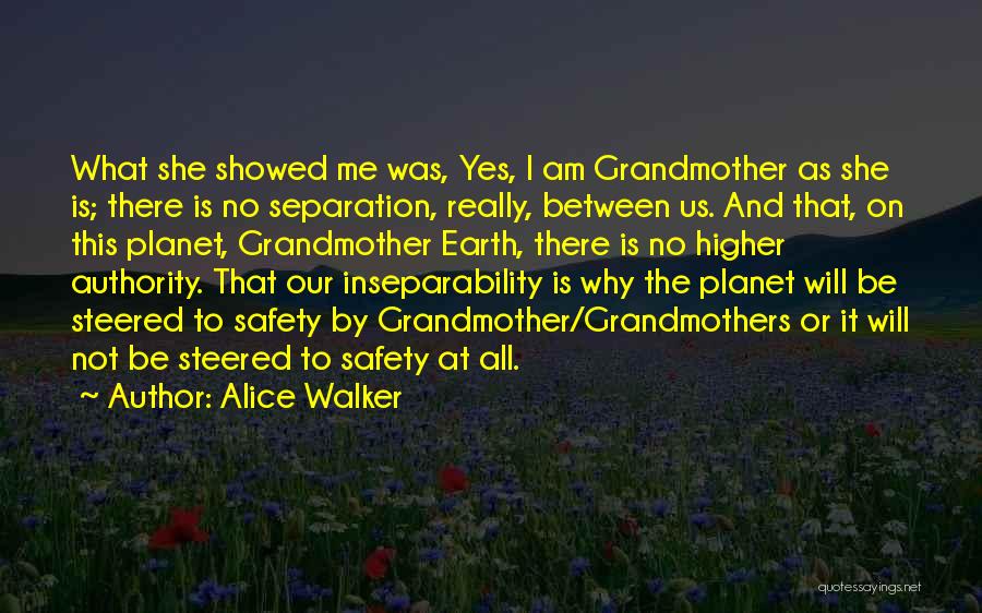 Alice Walker Quotes: What She Showed Me Was, Yes, I Am Grandmother As She Is; There Is No Separation, Really, Between Us. And