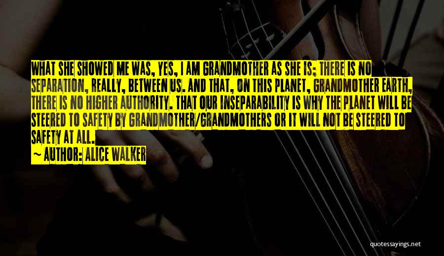 Alice Walker Quotes: What She Showed Me Was, Yes, I Am Grandmother As She Is; There Is No Separation, Really, Between Us. And