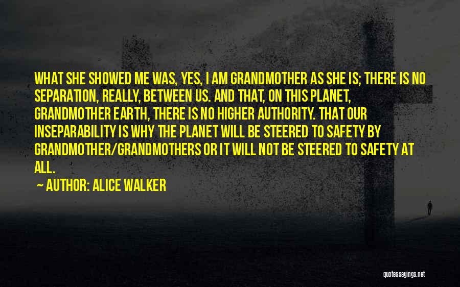 Alice Walker Quotes: What She Showed Me Was, Yes, I Am Grandmother As She Is; There Is No Separation, Really, Between Us. And