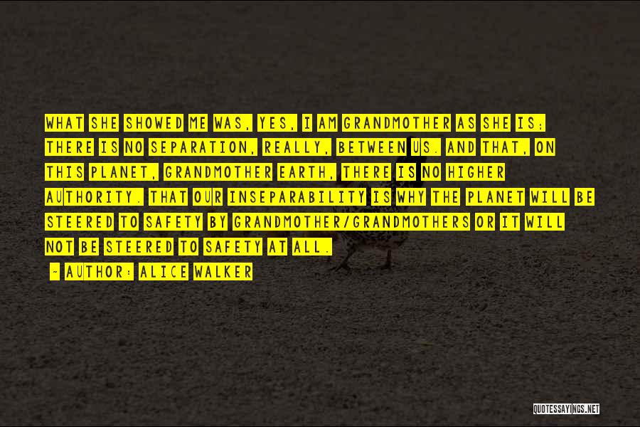 Alice Walker Quotes: What She Showed Me Was, Yes, I Am Grandmother As She Is; There Is No Separation, Really, Between Us. And
