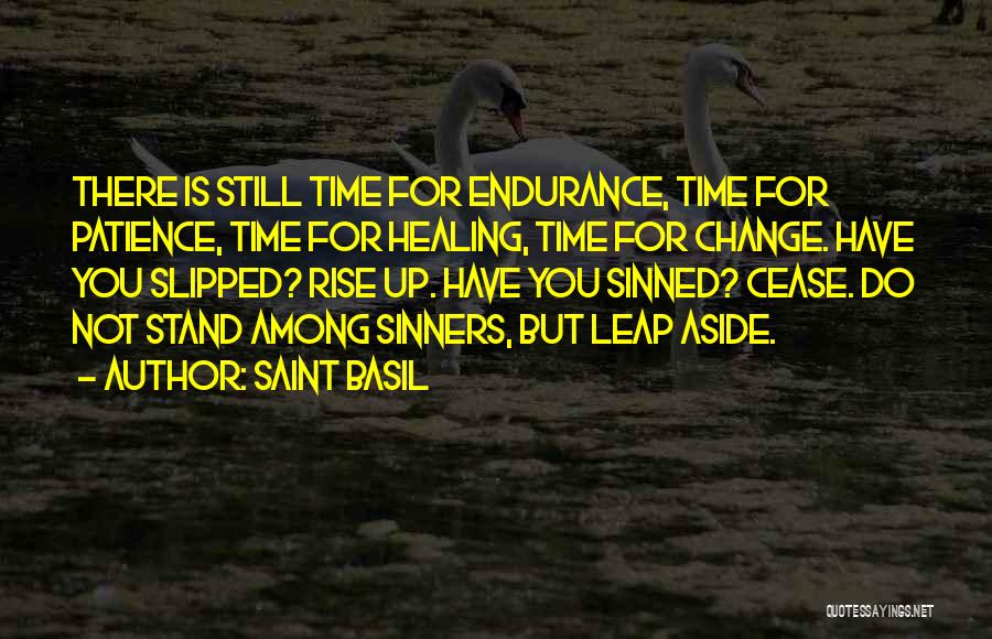 Saint Basil Quotes: There Is Still Time For Endurance, Time For Patience, Time For Healing, Time For Change. Have You Slipped? Rise Up.