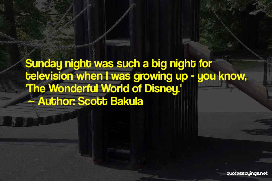 Scott Bakula Quotes: Sunday Night Was Such A Big Night For Television When I Was Growing Up - You Know, 'the Wonderful World