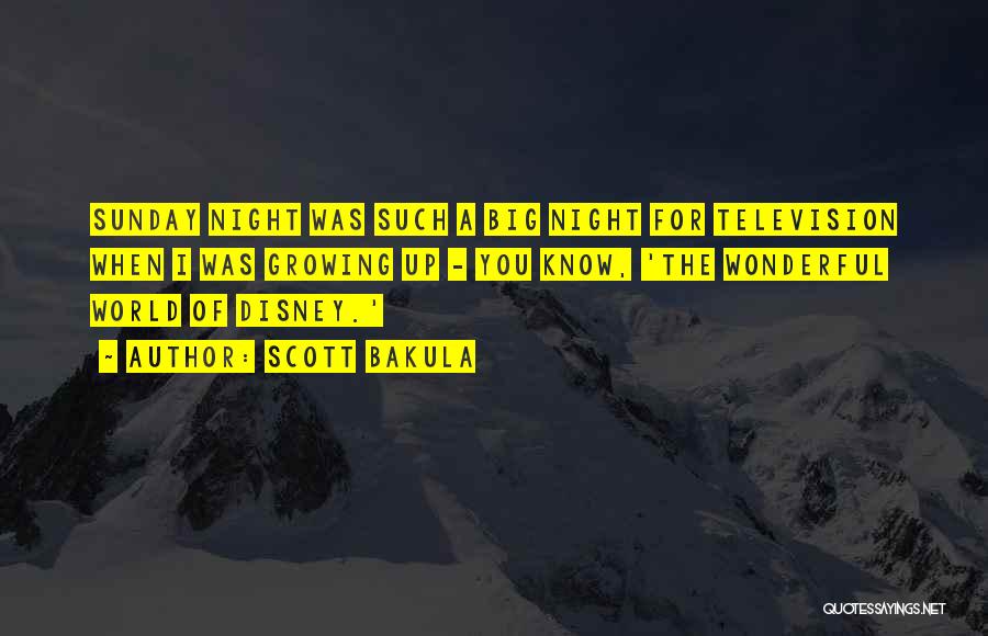 Scott Bakula Quotes: Sunday Night Was Such A Big Night For Television When I Was Growing Up - You Know, 'the Wonderful World