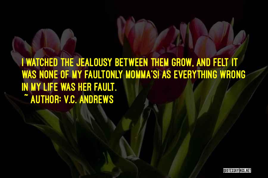 V.C. Andrews Quotes: I Watched The Jealousy Between Them Grow, And Felt It Was None Of My Faultonly Momma's! As Everything Wrong In