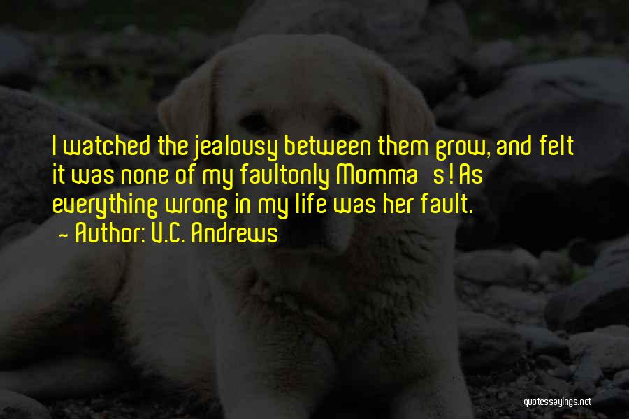 V.C. Andrews Quotes: I Watched The Jealousy Between Them Grow, And Felt It Was None Of My Faultonly Momma's! As Everything Wrong In