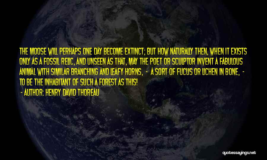 Henry David Thoreau Quotes: The Moose Will Perhaps One Day Become Extinct; But How Naturally Then, When It Exists Only As A Fossil Relic,