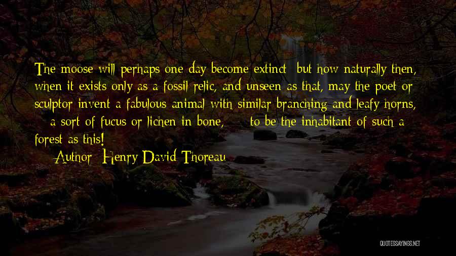 Henry David Thoreau Quotes: The Moose Will Perhaps One Day Become Extinct; But How Naturally Then, When It Exists Only As A Fossil Relic,