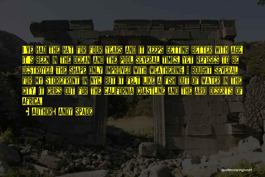Andy Spade Quotes: I've Had The Hat For Four Years And It Keeps Getting Better With Age. It's Been In The Ocean And