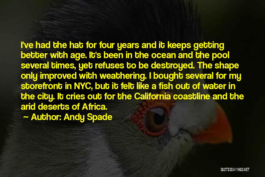 Andy Spade Quotes: I've Had The Hat For Four Years And It Keeps Getting Better With Age. It's Been In The Ocean And