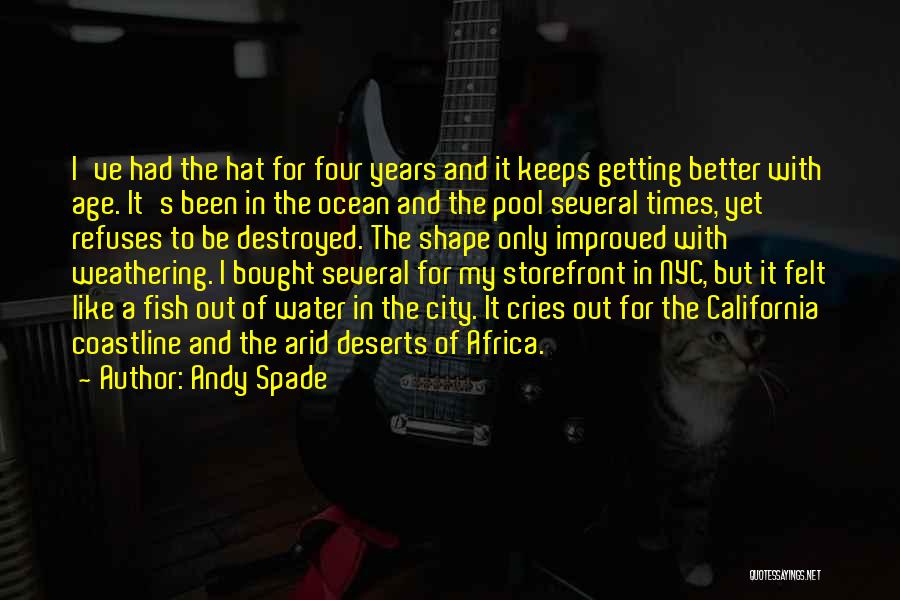Andy Spade Quotes: I've Had The Hat For Four Years And It Keeps Getting Better With Age. It's Been In The Ocean And