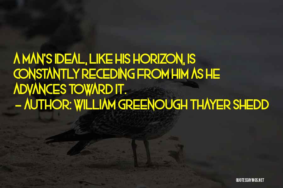 William Greenough Thayer Shedd Quotes: A Man's Ideal, Like His Horizon, Is Constantly Receding From Him As He Advances Toward It.