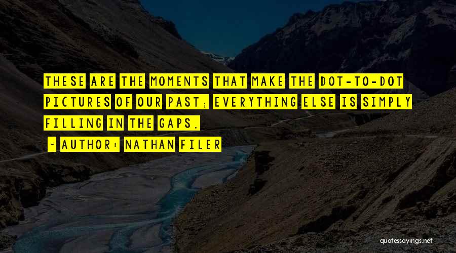 Nathan Filer Quotes: These Are The Moments That Make The Dot-to-dot Pictures Of Our Past; Everything Else Is Simply Filling In The Gaps.