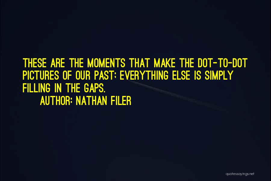 Nathan Filer Quotes: These Are The Moments That Make The Dot-to-dot Pictures Of Our Past; Everything Else Is Simply Filling In The Gaps.