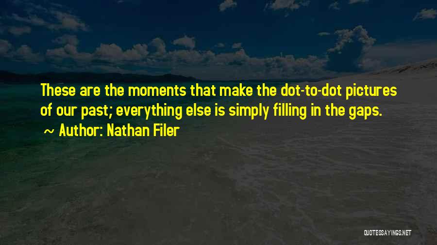 Nathan Filer Quotes: These Are The Moments That Make The Dot-to-dot Pictures Of Our Past; Everything Else Is Simply Filling In The Gaps.