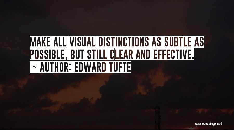 Edward Tufte Quotes: Make All Visual Distinctions As Subtle As Possible, But Still Clear And Effective.