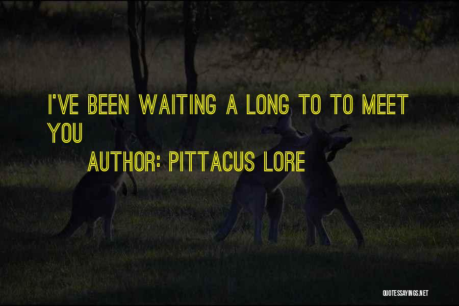 Pittacus Lore Quotes: I've Been Waiting A Long To To Meet You