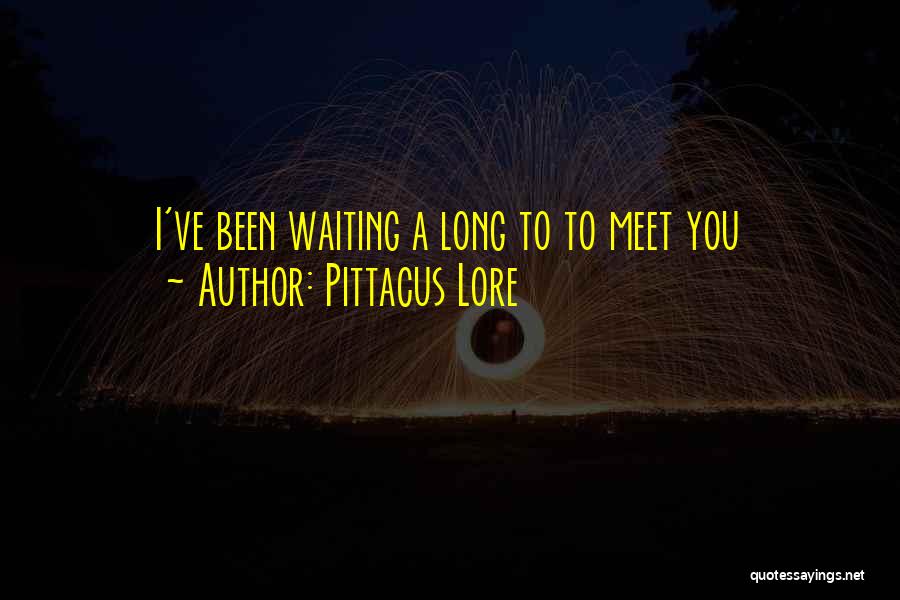 Pittacus Lore Quotes: I've Been Waiting A Long To To Meet You