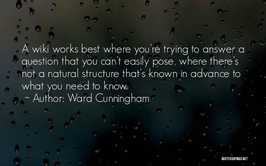 Ward Cunningham Quotes: A Wiki Works Best Where You're Trying To Answer A Question That You Can't Easily Pose, Where There's Not A