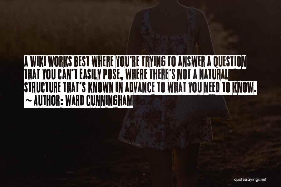 Ward Cunningham Quotes: A Wiki Works Best Where You're Trying To Answer A Question That You Can't Easily Pose, Where There's Not A