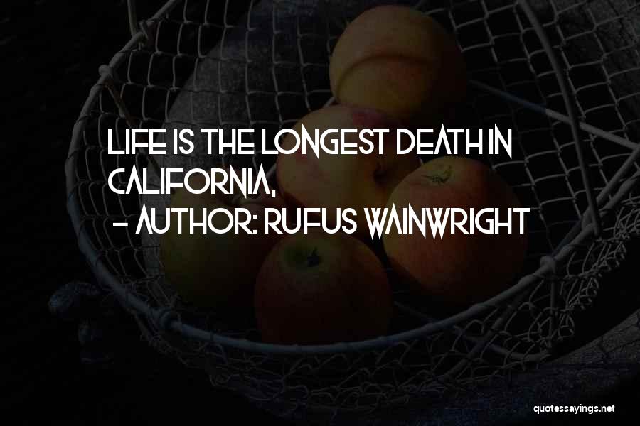 Rufus Wainwright Quotes: Life Is The Longest Death In California,