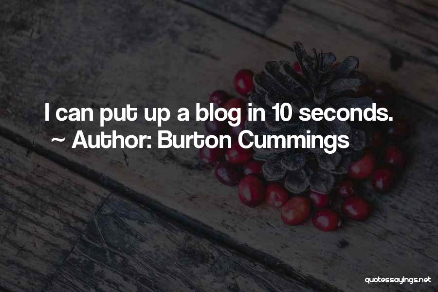 Burton Cummings Quotes: I Can Put Up A Blog In 10 Seconds.