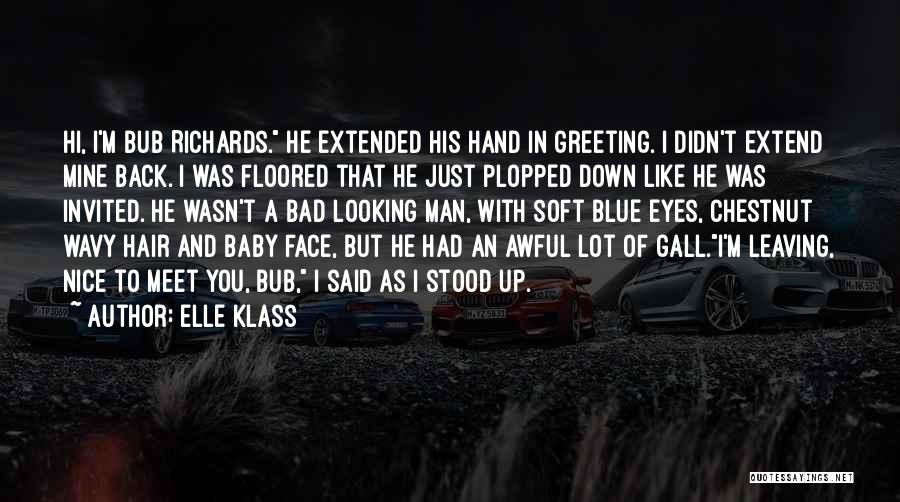 Elle Klass Quotes: Hi, I'm Bub Richards. He Extended His Hand In Greeting. I Didn't Extend Mine Back. I Was Floored That He