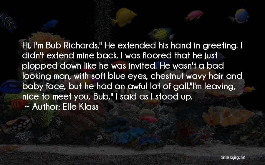 Elle Klass Quotes: Hi, I'm Bub Richards. He Extended His Hand In Greeting. I Didn't Extend Mine Back. I Was Floored That He