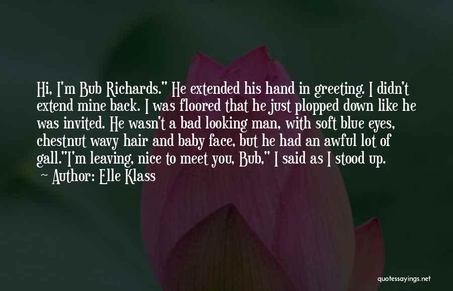 Elle Klass Quotes: Hi, I'm Bub Richards. He Extended His Hand In Greeting. I Didn't Extend Mine Back. I Was Floored That He