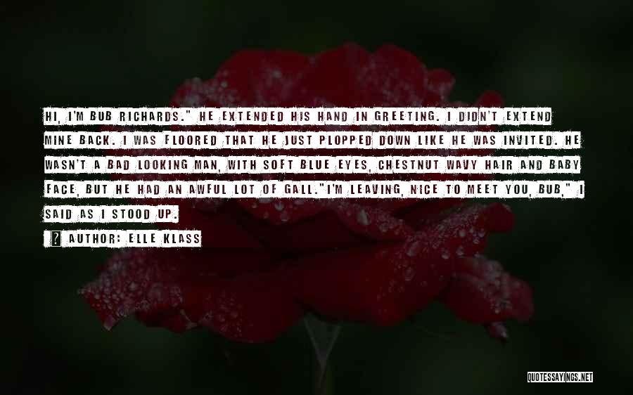 Elle Klass Quotes: Hi, I'm Bub Richards. He Extended His Hand In Greeting. I Didn't Extend Mine Back. I Was Floored That He