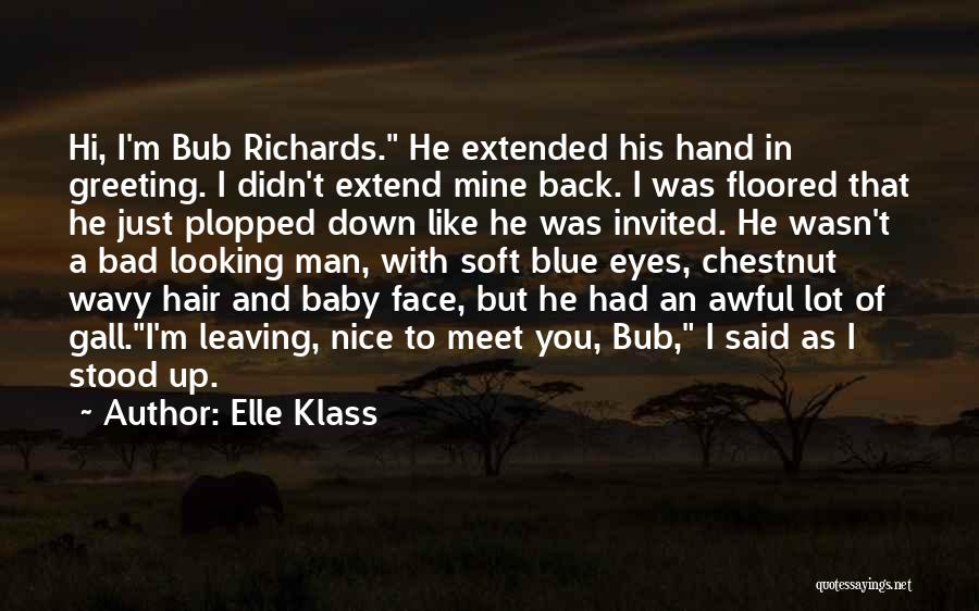 Elle Klass Quotes: Hi, I'm Bub Richards. He Extended His Hand In Greeting. I Didn't Extend Mine Back. I Was Floored That He