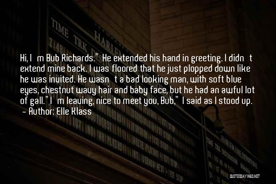 Elle Klass Quotes: Hi, I'm Bub Richards. He Extended His Hand In Greeting. I Didn't Extend Mine Back. I Was Floored That He