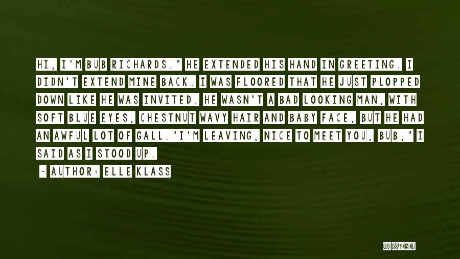 Elle Klass Quotes: Hi, I'm Bub Richards. He Extended His Hand In Greeting. I Didn't Extend Mine Back. I Was Floored That He