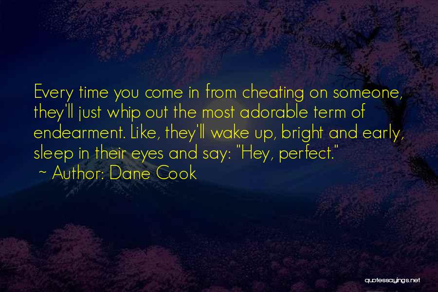 Dane Cook Quotes: Every Time You Come In From Cheating On Someone, They'll Just Whip Out The Most Adorable Term Of Endearment. Like,