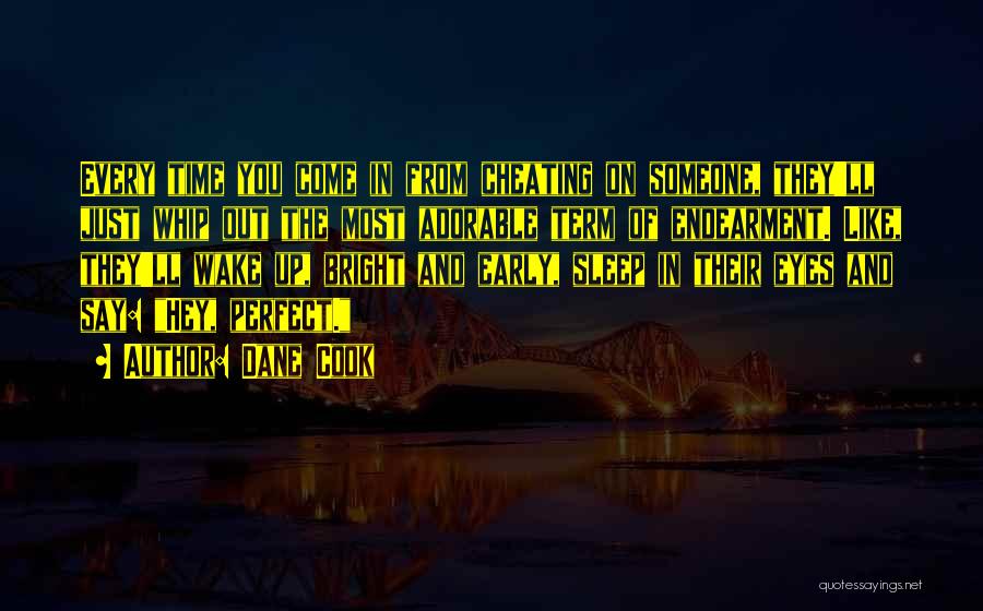 Dane Cook Quotes: Every Time You Come In From Cheating On Someone, They'll Just Whip Out The Most Adorable Term Of Endearment. Like,