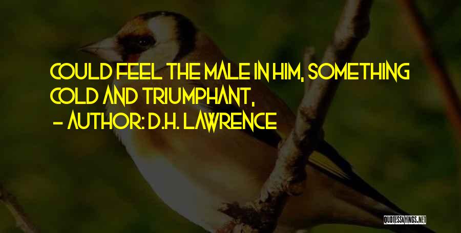 D.H. Lawrence Quotes: Could Feel The Male In Him, Something Cold And Triumphant,