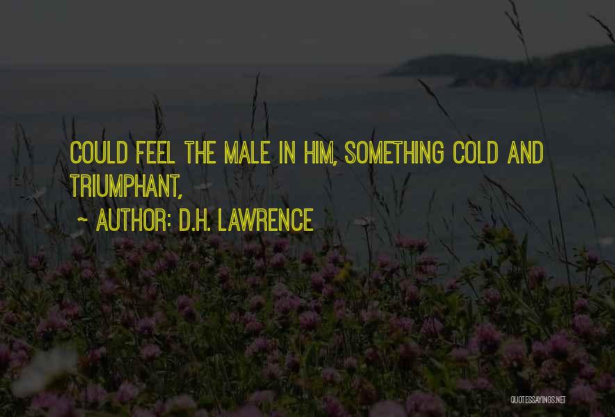D.H. Lawrence Quotes: Could Feel The Male In Him, Something Cold And Triumphant,
